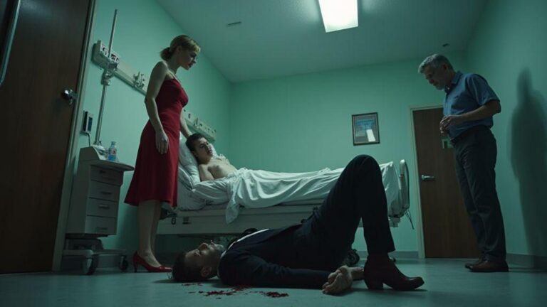 Arminda stabs Célio with a high heel as Ferette wakes up in hospital and Joaquim protests